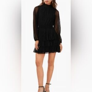 1. State Black Long Sleeve Tiered Dress